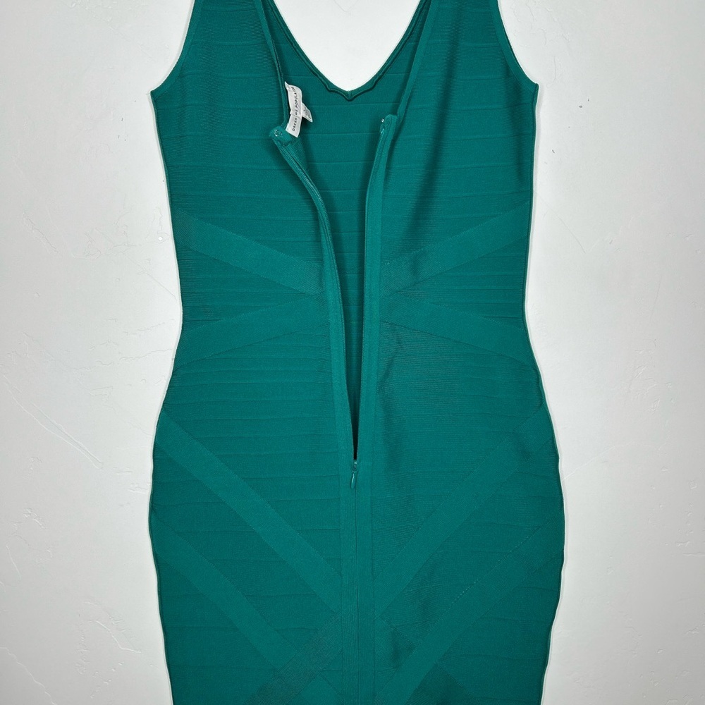Dress the Population Teal Sleeveless Bandage Dress Bodycon Size Large - Picture 3 of 13